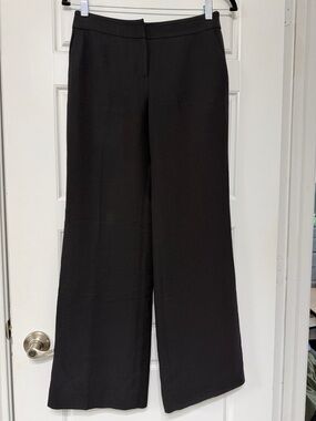 LOFT Black Wide-Leg Lined Trousers